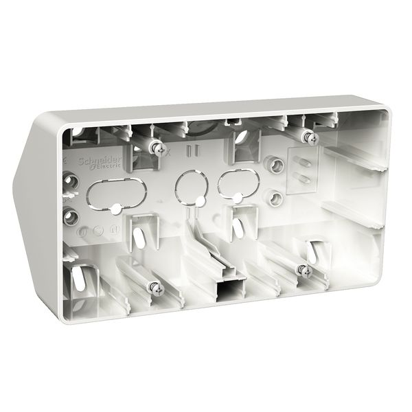 Exxact surface mounted box 2-gang corner box white image 3