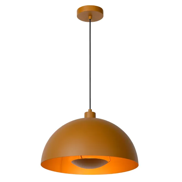 Lucide SIEMON - Pendant light - Ø 40 cm - 1xE27 - Ocher Yellow image 1