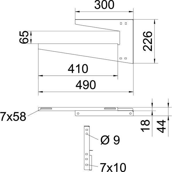 WDB L 400 FS Wall and ceiling bracket lightweight version B400mm image 2