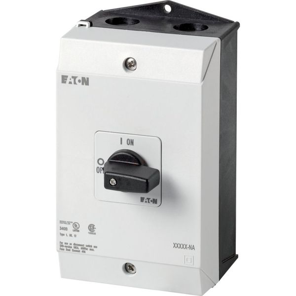 On-Off switch, P1, 32 A, surface mounting, 3 pole, with black thumb grip and front plate, UL/CSA image 9