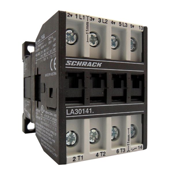 Contactor, 5.5kW, 14A AC3, 25A AC1, 3-pole, 1NO, 48VAC image 1