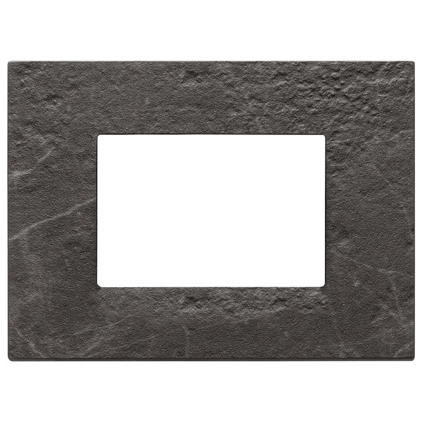 Plate 3M marbl.stoneware black Marquina image 1