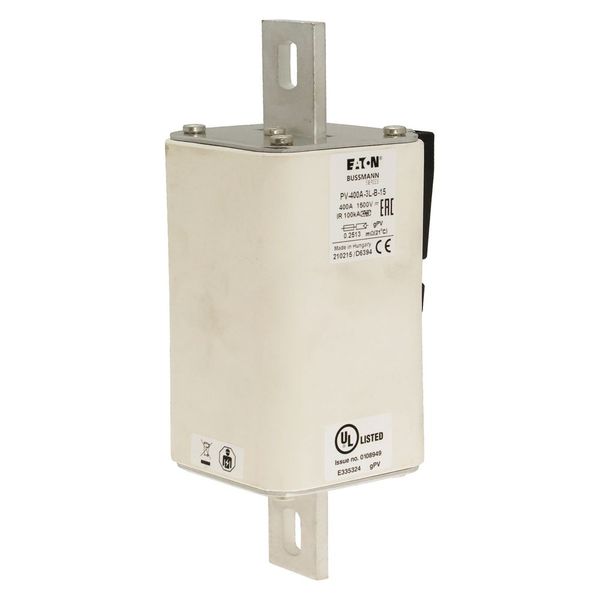 Fuse-link, high speed, 400 A, DC 1500 V, 3L, 75 x 205 mm, gPV, IEC, UL, with indicator, bolted contacts image 15