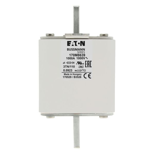 Fuse-link, high speed, 1000 A, AC 1000 V, DIN 3, 74 x 90 x 139 mm, aR, DIN, IEC, single indicator image 17