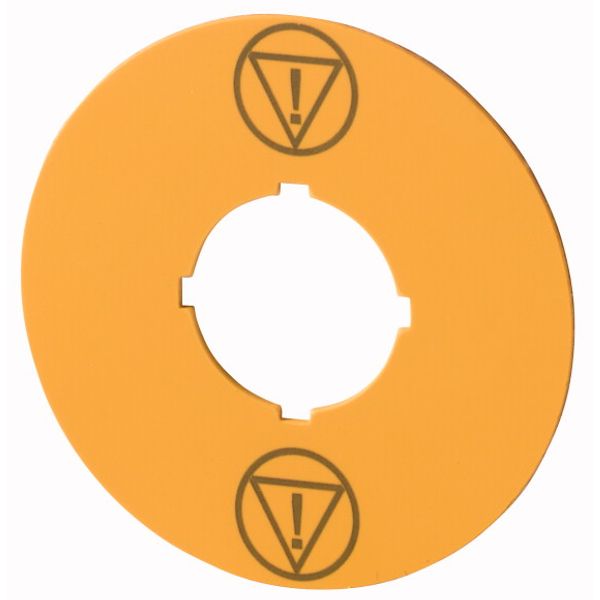 Label, emergency switching off, yellow, D = 60 mm, with IEC60417-5638 symbol image 1