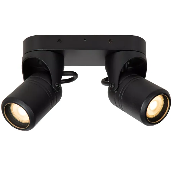 Lucide NIORT - Wall spotlight Outdoor - 2xGU10 - IP44 - Black image 1