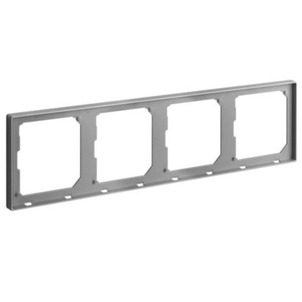 Galion - 4 gangs plate kit support - Dark Silver image 1