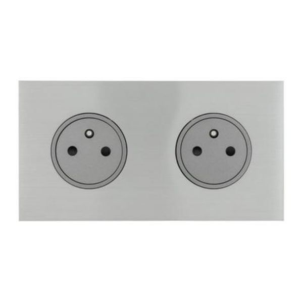 Art d'Arnould univers Epure double power socket 2P+E 16A 250V - brushed steel image 1