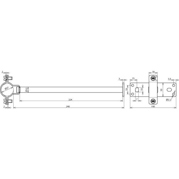 HVI Ex W240 holder f. Conductor D 27mm distance 240mm w. fixing plate  image 2