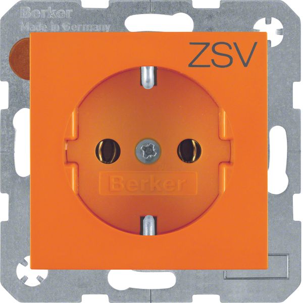 SCHUKO soc. out. "ZSV" imprint, S.1/B.3/B.7, orange glossy image 1