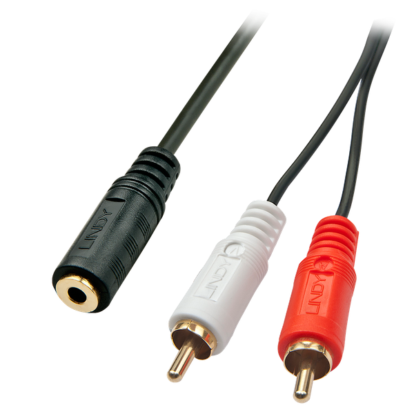 Audio/Video Adapter Cable - 3,5mm Female/2x RCA Phono Male 3,5 Jack Male to 2xRCA Female image 1