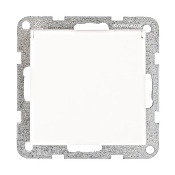 Socket outlet, flap cover, screw clamps, white image 1