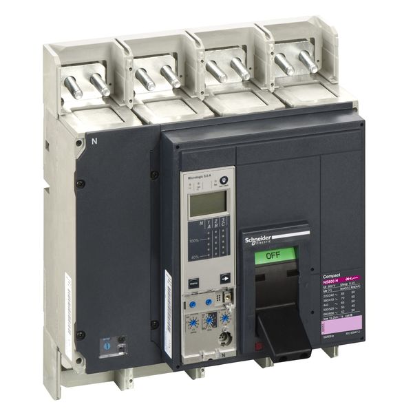 circuit breaker ComPact NS800H, 70 kA at 415 VAC, Micrologic 5.0 A trip unit, 800 A, fixed,4 poles 4d image 3