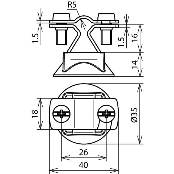 Conductor holder StSt f. Rd 8-10mm with grey plastic base image 2