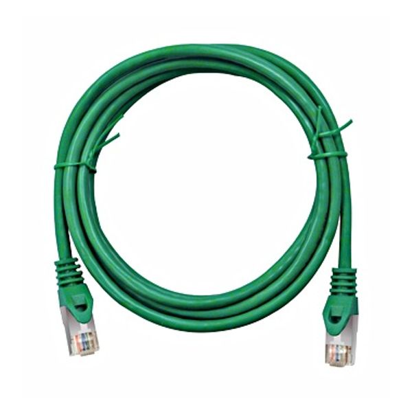 Patchcord RJ45 shielded Cat.6a 10GB, LS0H, green,  1.0m image 1