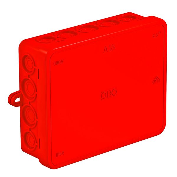 A 18 HF RO  Branch boxes, without terminal box, 125x100x38, red Polyethylene image 1