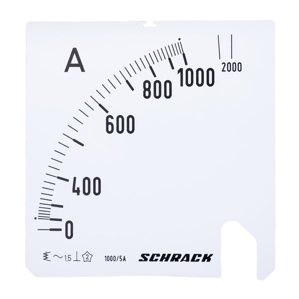 Scale Plate, 96x96mm, 1000/2000/5A AC image 1