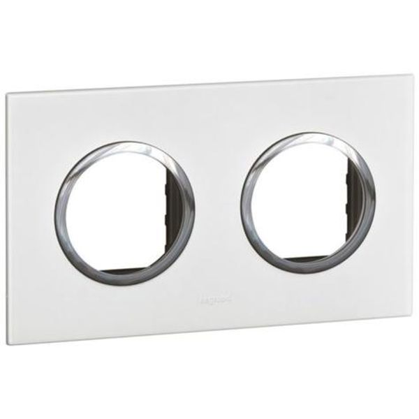 Arteor™ - Plate - French/German std - round - 2 x 2 modules - White image 1