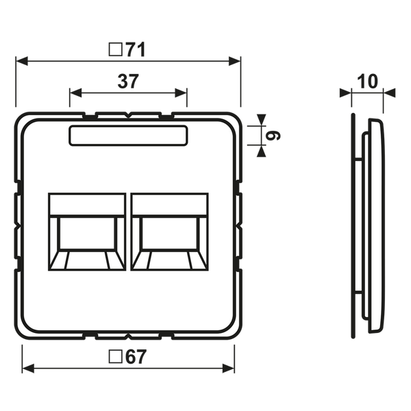 Centre plate for modular jack sockets 569-2NT image 3