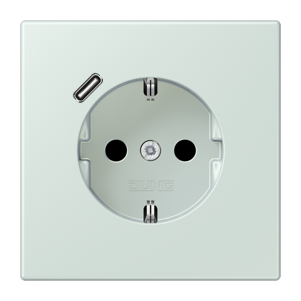 SCHUKO socket with USB type C LC32034 LC1520-18C215 image 1