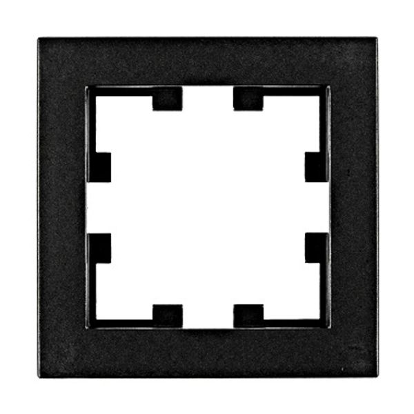 One gang frame, Design CUBIC, black image 1