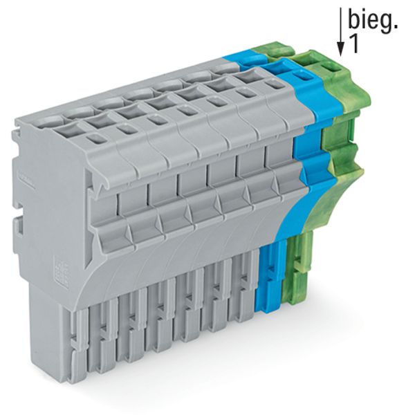 1-conductor female connector Push-in CAGE CLAMP® 4 mm² gray/blue/green image 2