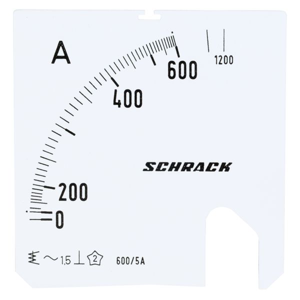 Scale Plate, 72x72mm, 600/1200/5A AC image 1