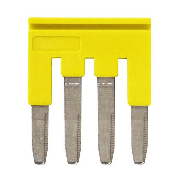 Cross bar for terminal blocks 2.5 mm² screw models, 4 poles, Yellow co image 2