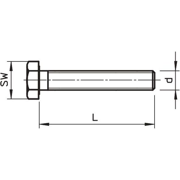 SKS M6x30 ZL Hexagonal screw  M6x30 image 2