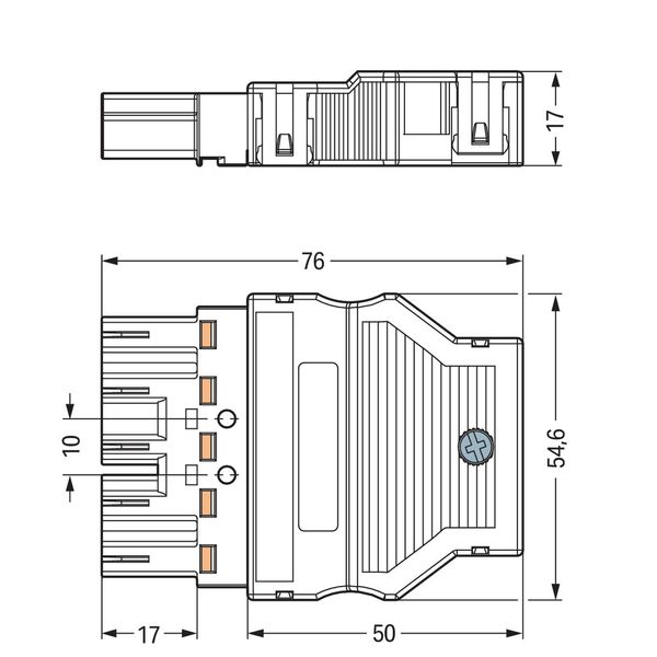 Plug with strain relief housing 5-pole black image 4