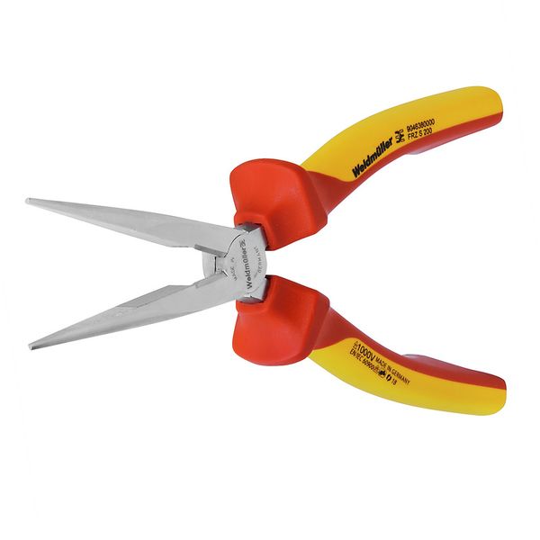 Snipe-nose pliers, 200 mm, straight, Protective insulation, 1000 V: Ye image 1