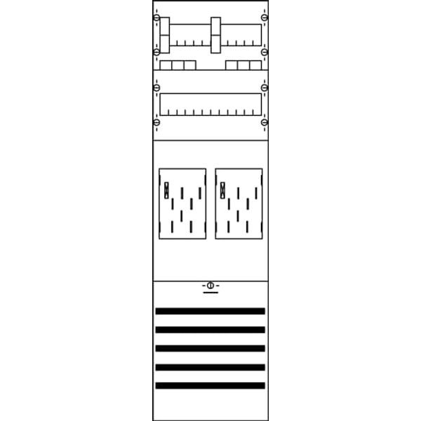 KA3202 Meter panel, Field width: 1, Rows: 0, 900 mm x 250 mm x 160 mm, IP2XC image 1