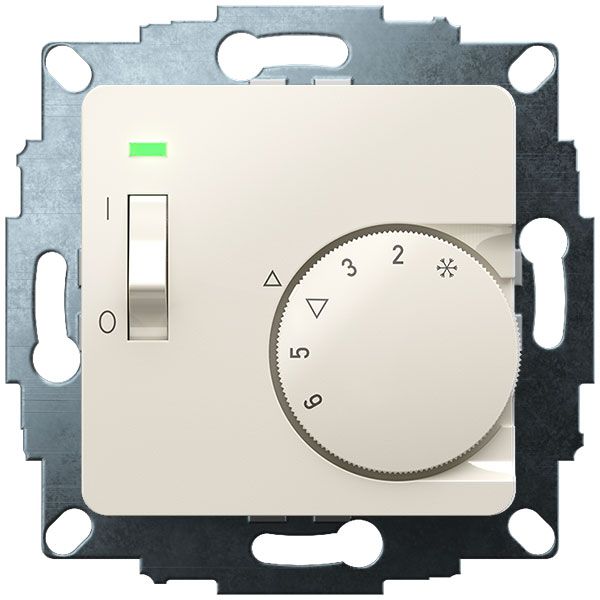 UP room controller, RAL1013 glossy 50x50, 5-30C, AC 230V, 1NC, 10 A, temperature reduction approx. 4K, switch on/off, display controller "on" image 2