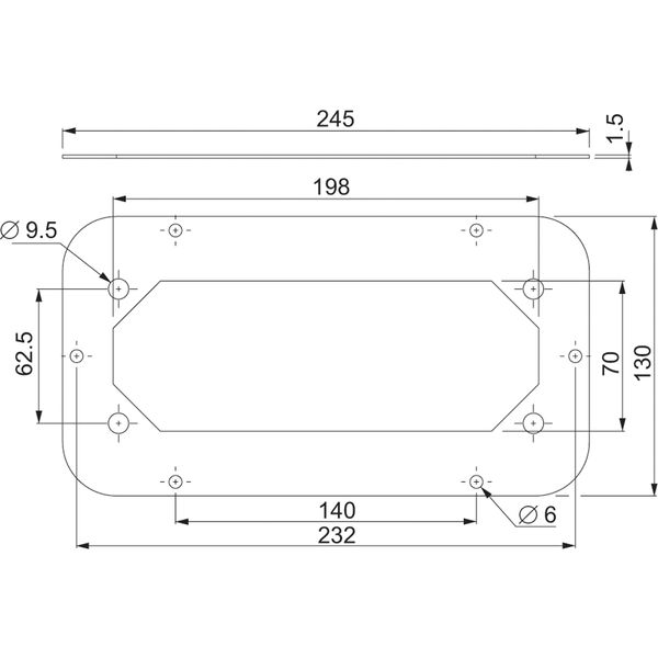 SWM CGP 245X130MM W/ 1 HOLE FL21 image 1