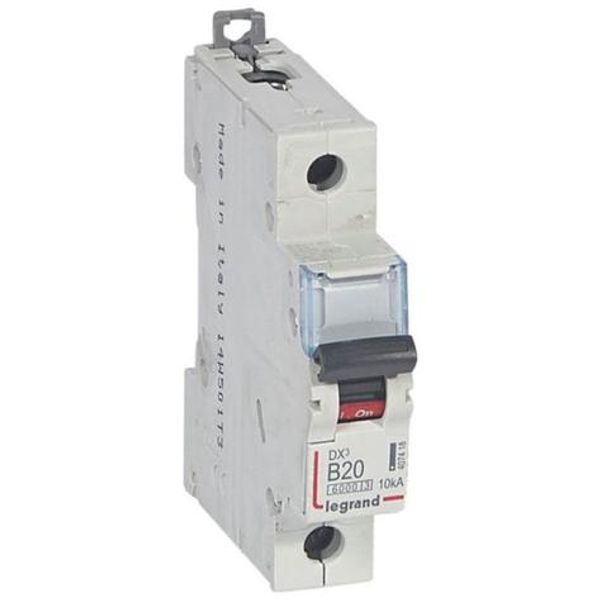 DX³6000 10kA high inlet and low outgoing screw circuit breaker 1P 230V~ to 400V~ - 20A - curve B - 1 module image 1