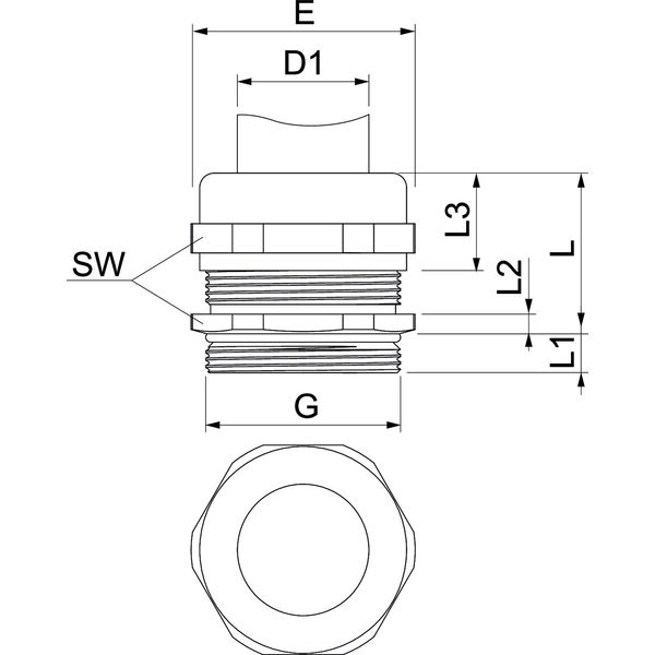 V-TEC VM40 MS Cable gland  M40 image 2