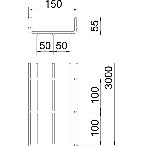 SGR 55 150 A2 Mesh cable tray SGR  55x150x3000 image 2