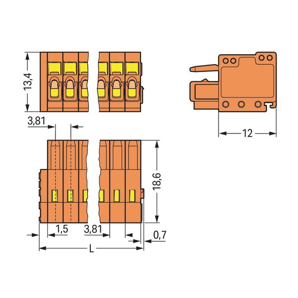 1-conductor female connector CAGE CLAMP® 1.5 mm² orange image 3