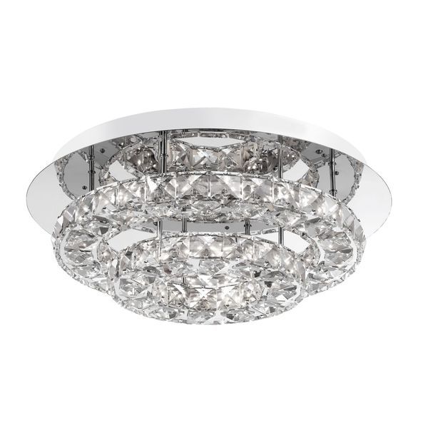 Chrome & White Aluminium K9 Crystal LED 28 Watt 230 Volt 1560Lm 3000K IP20 D: 40 H: 14 cm image 1