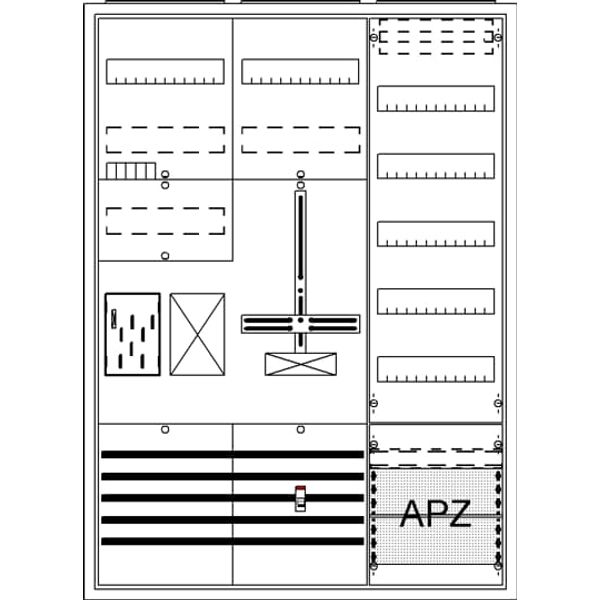 BA37CC Meter board, Field width: 3, Rows: 57, 1100 mm x 800 mm x 215 mm, Isolated (Class II), IP31 image 16