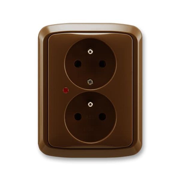 5592A-A2349H Double socket outlet with earthing pins, shuttered, with surge protection ; 5592A-A2349H image 1