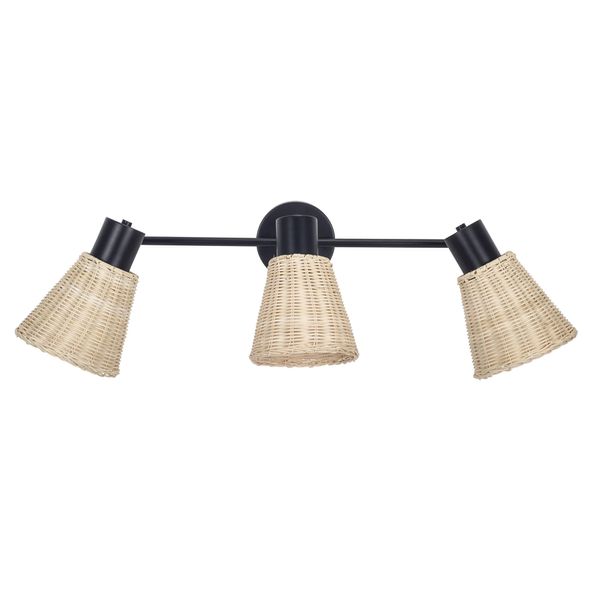 DE-0221-NAT Ceiling fixture IP20 NATURE E27 15W Black Natural rattan image 1