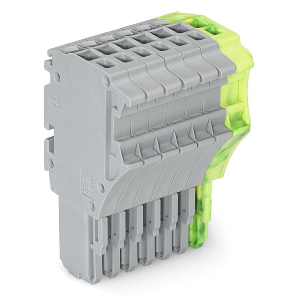 1-conductor female connector Push-in CAGE CLAMP® 1.5 mm² gray, green-y image 1