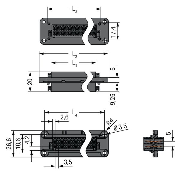 Panel feedthrough male connector 100% protected against mismating 24-p image 3