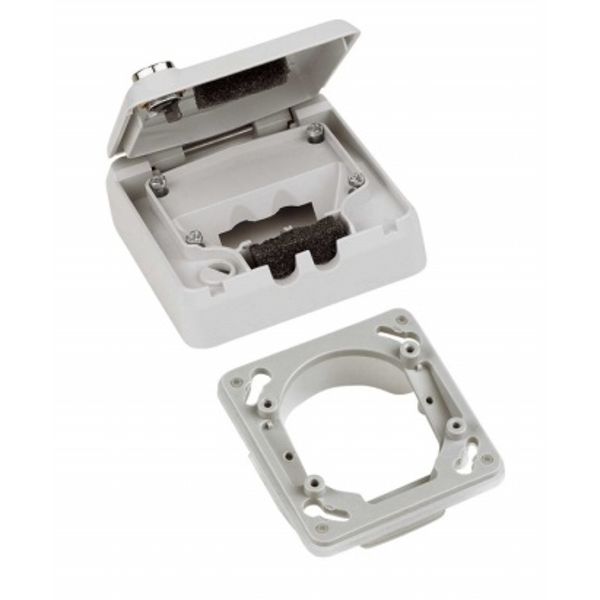 IP44 Flushmount cover empty, lockable, 90x35x90mm, RAL7035 image 1