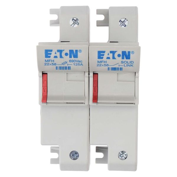 Fuse-holder, low voltage, 125 A, AC 690 V, 22 x 58 mm, 1P + neutral, IEC, UL image 7