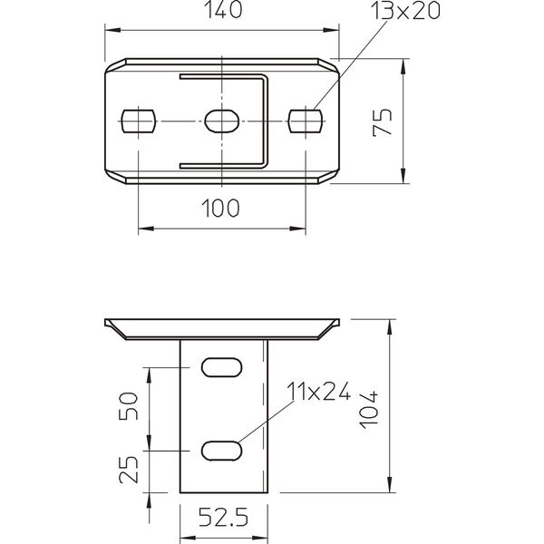 KUS 5 NOK FT Head plate US5 support turned through 90° 140x75x104 image 2