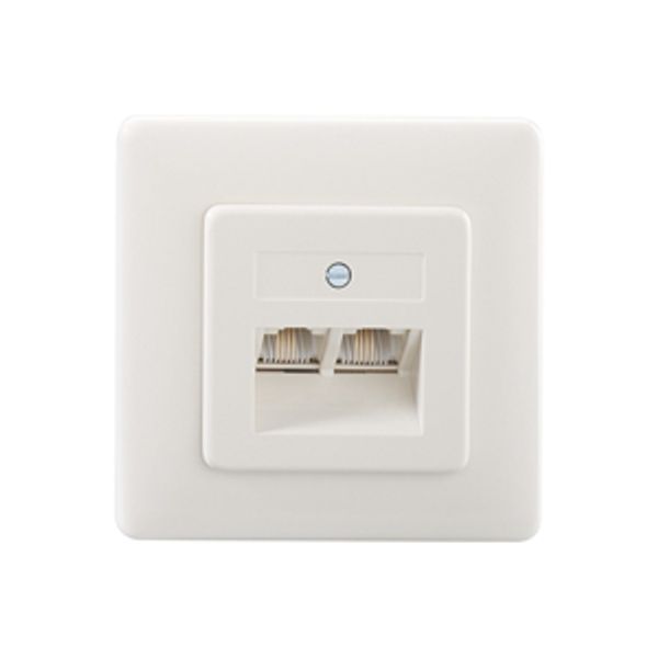 2-way UAE socket, pure white (similar to RAL 9010), with switchable resistors image 1