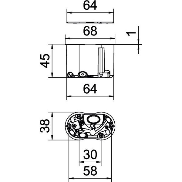 HG 45-WAD-LD HW Cavity wall outlet box airtight, double combination 68x38x45 image 2