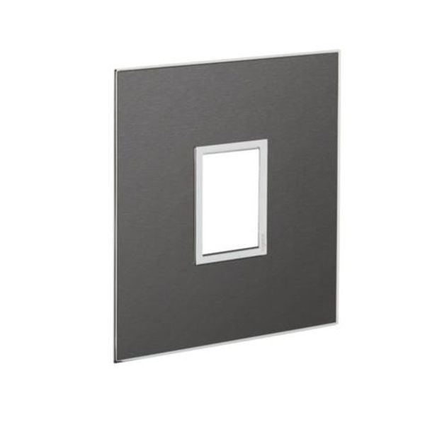 American and South African standard plate Arteor 1 vertical square modules for 2'' x 4'' box - brushed metal black image 1